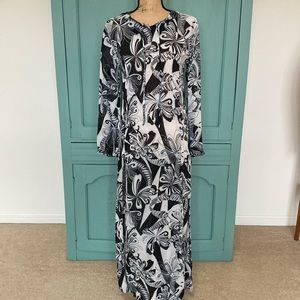 Ayden Sheer Panel Dress. EU38. Black/White Print